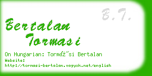 bertalan tormasi business card